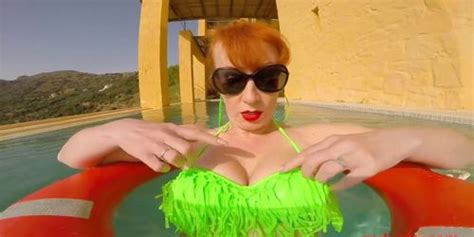 Sexy Redhead Mature RedXXX Poolside Blowjob Tnaflix