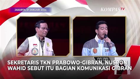 Tkn Prabowo Gibran Luruskan Gimik Gibran Di Debat Cawapres Video