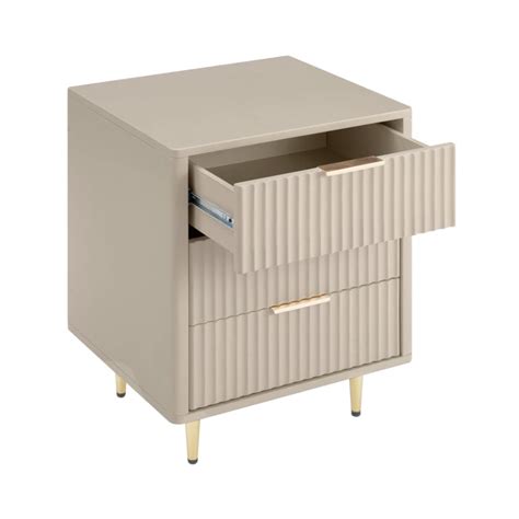 Gracie 3 Drawer Bedside Table Taupegold Dusk