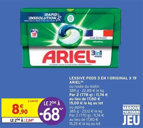 Promo Lessive Pods En Original X Ariel B Chez Intermarch Hyper