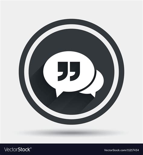 Chat Quote Sign Icon Quotation Mark Symbol Vector Image