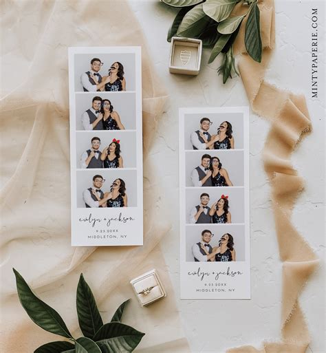 Photo Booth Strip Template Minimalist Wedding Photo Booth Overlay