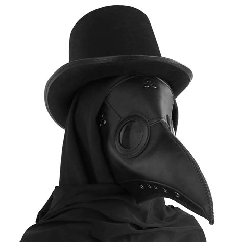 Medieval Doctor Plague Mask - Black Faux Leather Bird Death Doctors ...