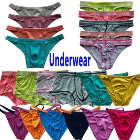 Men S Sexy Breathable Low Waist Briefs Sexy Bikini Panties Thong
