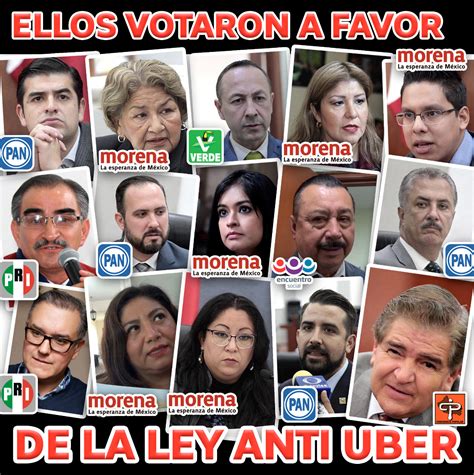 Estos Son Los 15 Diputados Que Votaron A Favor De La Ley Anti Uber Círculo Rojo Slp