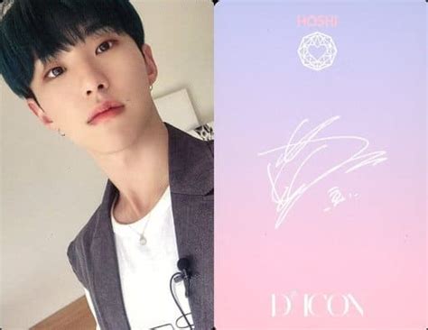 駿河屋 SEVENTEEN HOSHI ホシ 裏面ピンク印刷サイン入り Dicon PHOTOCARD101 SEVENTEEN