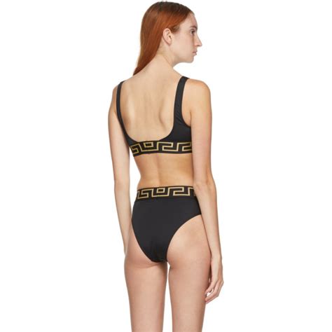 Versace Underwear Black Medusa Triangle Bikini Top Versace Underwear