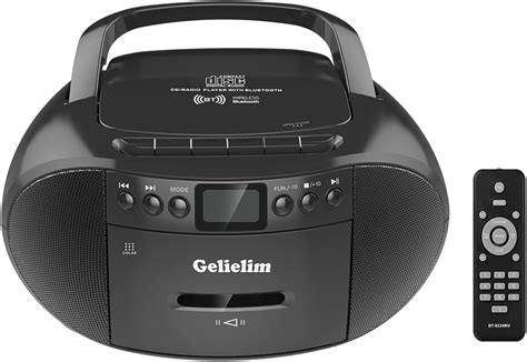 Gelielim Portable Cd And Cassette Player Boombox Combo Casette Tape Recorder With Remote Am Fm