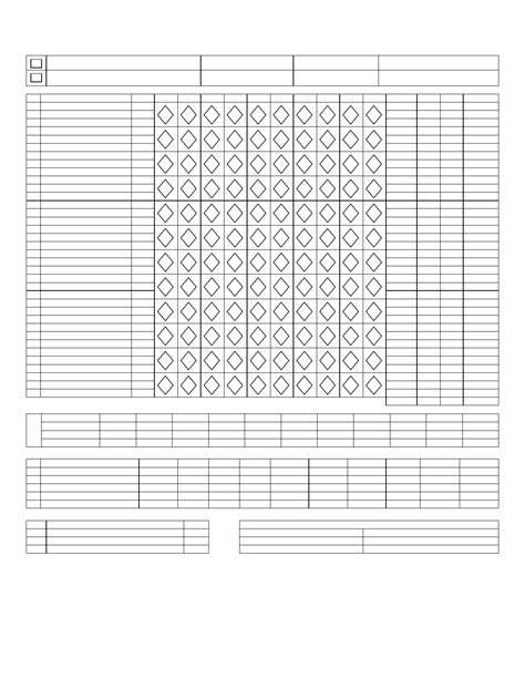 Blank Baseball Score Card Free Download