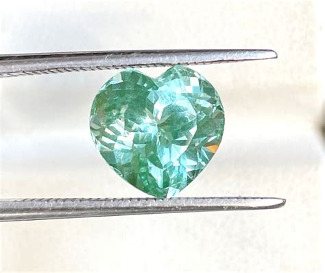 Aaa X Mm Flawless Ceylon Parti Sapphire Heart Loose Mint Green