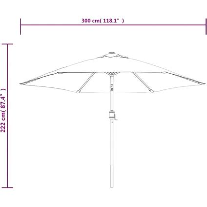 vidaXL Parasol d extérieur avec poteau en métal 300 cm Anthracite