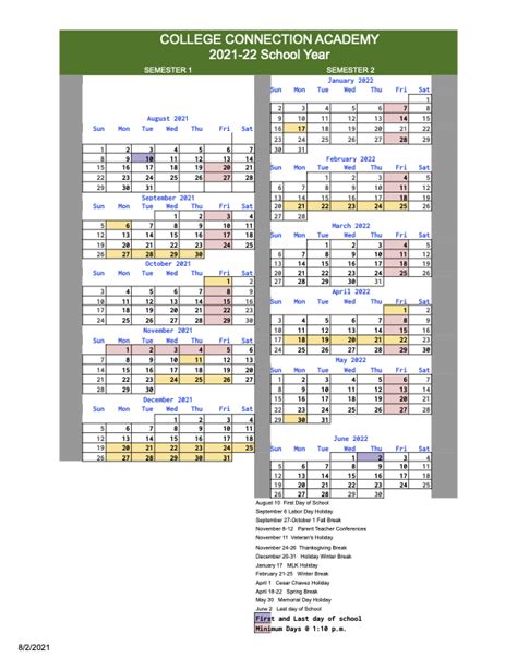 South Carolina Connections Academy School Calendar - Lanna Nerissa