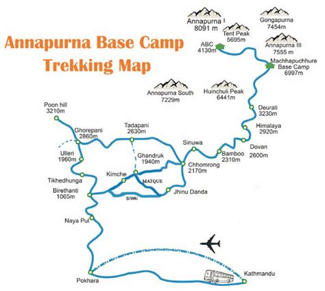 Annapurna Base Camp Trek Map Excellent Himalaya Trek Expedition