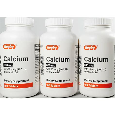 Calcium 600 Mg With D3 400 Iu 180 Tablets Each 1 Or 3 Pack By Rugb Hargraves Online Healthcare