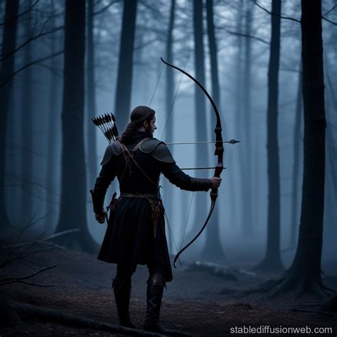 Nighttime Archer In Dead Forest Stable Diffusion Online