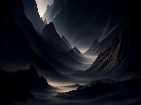 Premium AI Image A Mysterious Ethereal Landscape Of Dark And Light