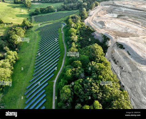 A Large Scale Solar Farm Set In A Countryside Environment Stock Photo