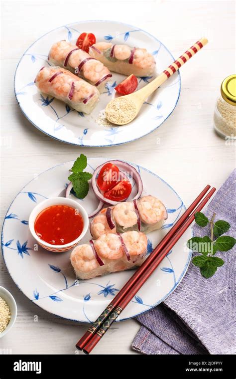 Vietnamese Food Vietnam Spring Roll Made From Boiled Shrimp Carrots