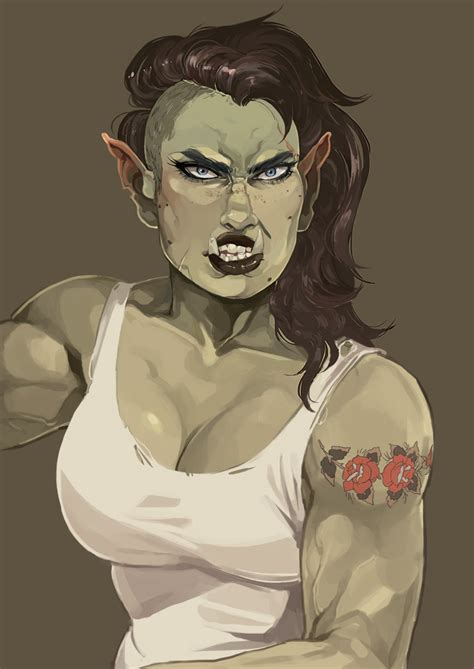 Pin By Jalamity Jane On Fantasy Female Orc Cyberpunk Character Dungeons And Dragons