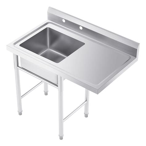 Stainless Steel Commercial Kitchen Utility Sink With Drainboard Besto