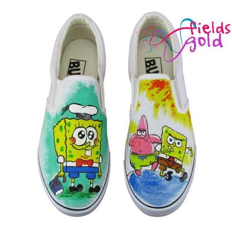 Spongebob Cabvas Painted Shoes Disney Wear Painted Shoes Casual