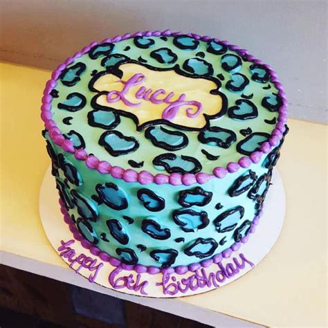 Leopard Birthday Cake Blue Leopard Print Cake Hayley Cakes And