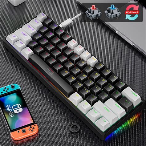 Bàn Phím Cơ K620 LEAVEN Gaming Blue Switch Red Switch 61 Keys HOT