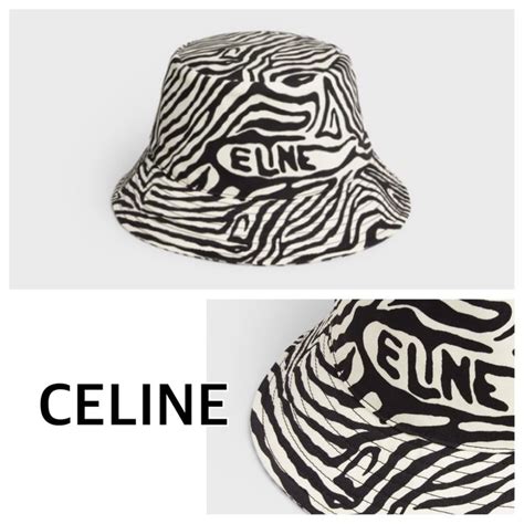 CELINE 2022 23FW CELINE ZEBRA PRINT BUCKET HAT IN COTTON GABARDINE