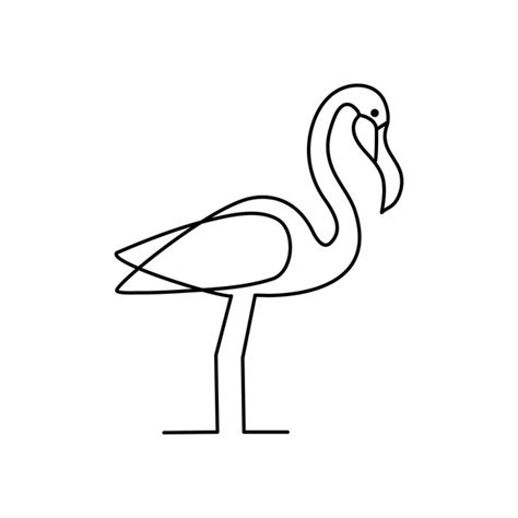 Premium Vector Heron Single Continuous One Line Out Line Vector Art