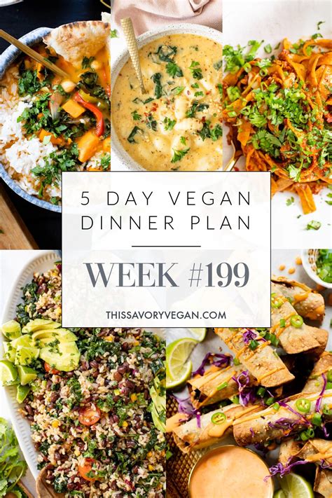 Weekly Vegan Dinner Plan 199 This Savory Vegan