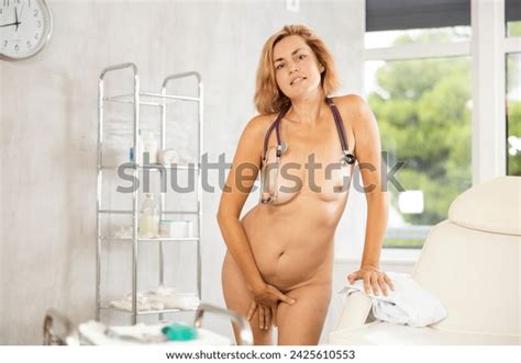 Adult Naked Female Nurse Posing Against Stock Photo Shutterstock