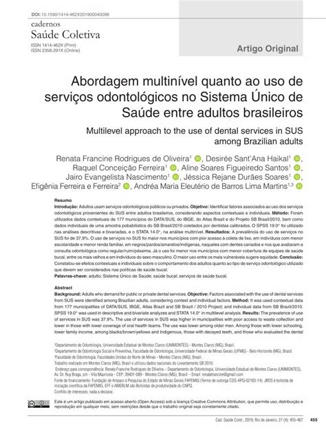 Pdf Abordagem Multinível Quanto Ao Uso De Serviços · Abordagem