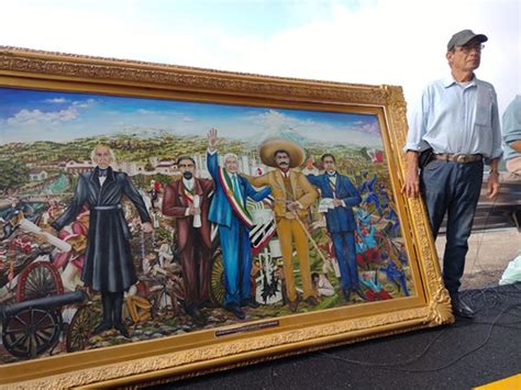 Regalan A Amlo Pintura Sobre 4t Lo Ponen Junto A Zapata Juárez