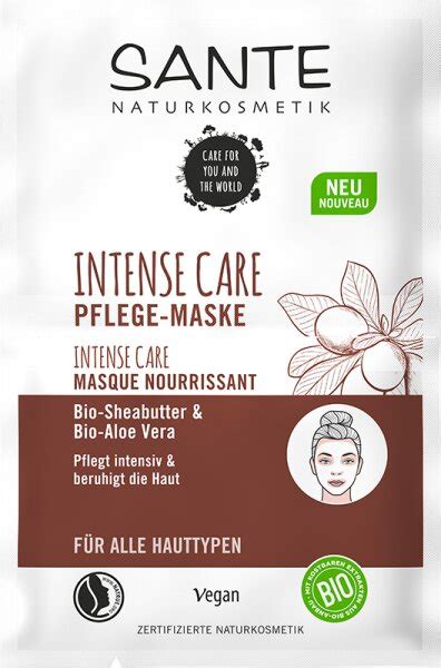 Sante Intense Care Pflege Maske Bio Sheabutter Bio Aloe Vera Gesich