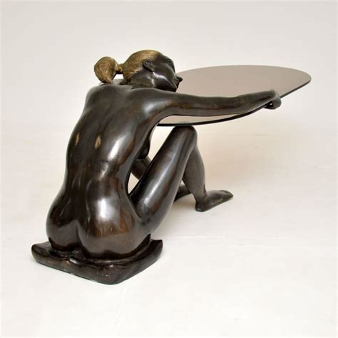 Vintage French Bronze Nude Sculpture Coffee Table Marylebone Antiques