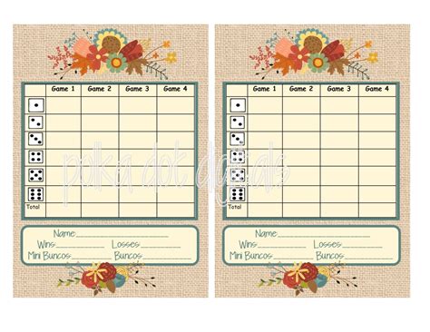 Free Printable Bunco Score Sheets Fall Printable Templates