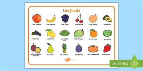 Set De Mots Les Fruits Professor Feito Twinkl