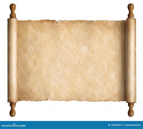 Old Scroll Parchment With Wooden Handles D Illustration Stock