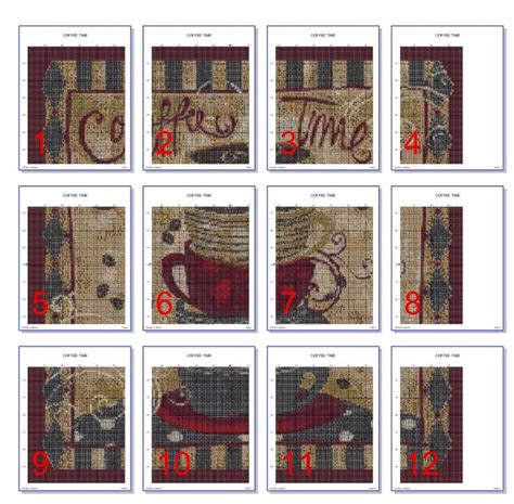 Coffee Time Cross Stitch 18ct Pattern Approx 11x 11enlarged Color Key And Charts Folk Art Etsy