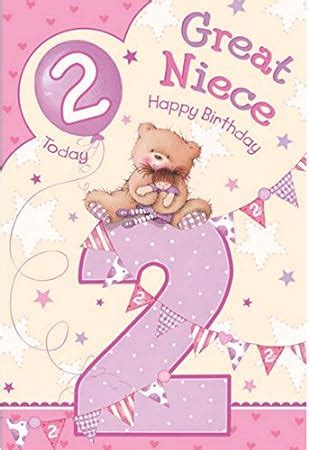 Great Niece 2nd 2 Today Happy Birthday Card With A Lovely Verse Amazon