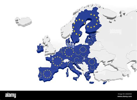 Mapa D De Europa Con Fronteras Marcadas Miembro De La Uni N Europea