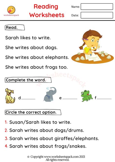 Engaging Kindergarten Reading Worksheets Pdf Fun Learning Activities