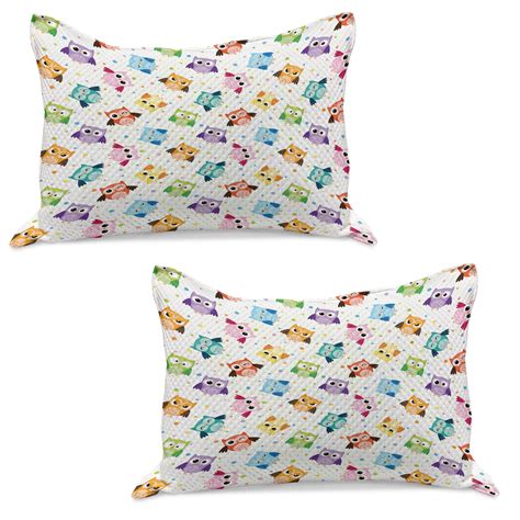 Cartoon Knitted Quilt Pillowcover Set of 2, Dotted Background Colorful