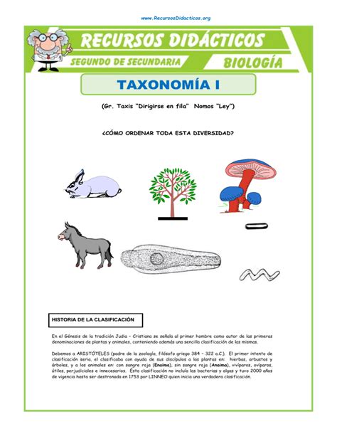 Que Estudia La Taxonomía Para Segundo Grado De Secundaria