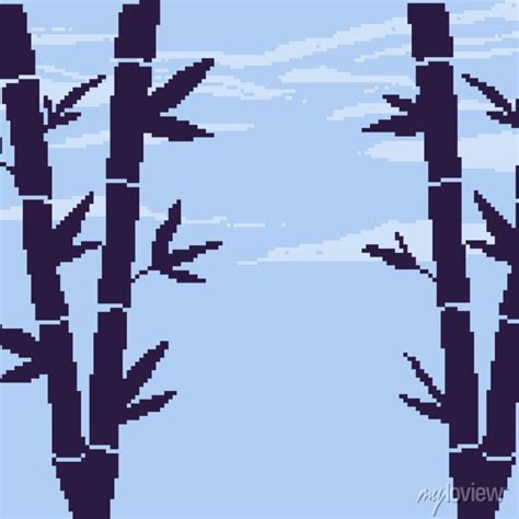 Pixel Background Pixel Green Bamboo Pixel Art 8 Bit Vector Posters