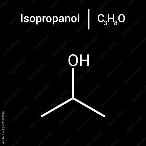 Chemical Structure Of Isopropyl Alcohol C3h8o Vector De Stock Adobe Stock