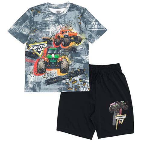 Monster Jam Boys T Shirt And Shorts Set Grave Digger El Toro Loco