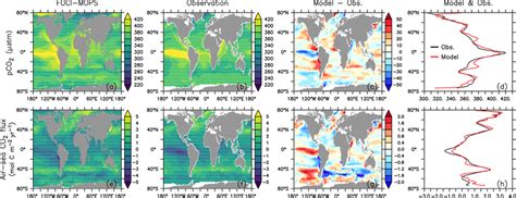 Ocean Pco And Air Sea Co Fluxes Positive Downwards A E Hist