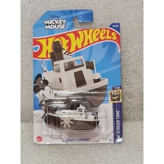 Disney Steamboat Mickey Barco Marron Bege Tematico Hot Wheels Lacrado No Blister