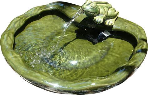 Amazon Smart Solar Ceramic Frog Fountain Green Free Standing